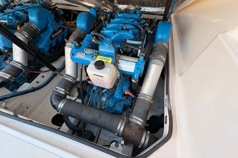 Slide: The Image of Engine compartment of a 2003 Tiara Yachts 2900 Coronet with Crusader engines. - 27