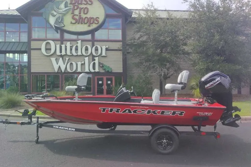 Slide: The Image of 2027 Tracker Pro Team 175 Crappie Edition boat outside Bass Pro Shops Outdoor World. - 13