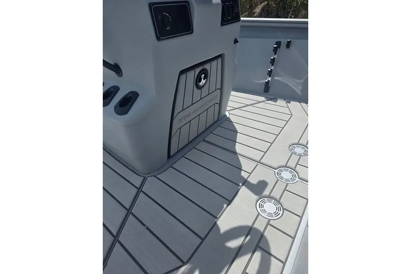 Slide: The Image of 2027 Tracker Bass Tracker 175 CC boat interior with sleek, modern deck design. - 14