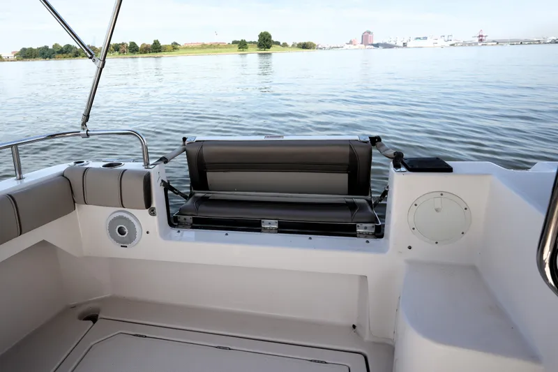 Slide: The Image of 2021 Cutwater C-32 CB boat interior with seating and water view. - 20