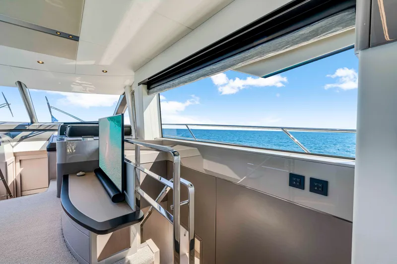 Slide: The Image of Interior view of a modern yacht with large windows and ocean view. - 34