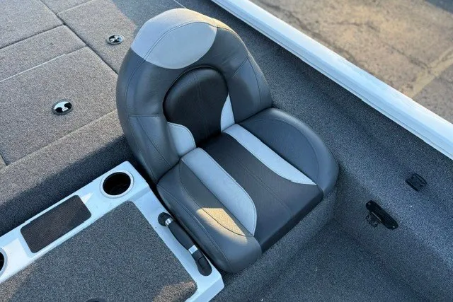 Slide: The Image of 2022 Vexus AVX2080 boat seat with cup holders and gray upholstery. - 28
