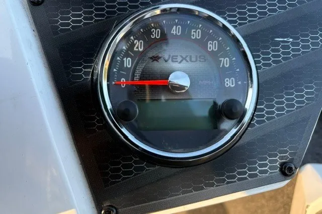 Slide: The Image of Speedometer of 2022 Vexus AVX2080 boat, displaying up to 80 MPH. - 30