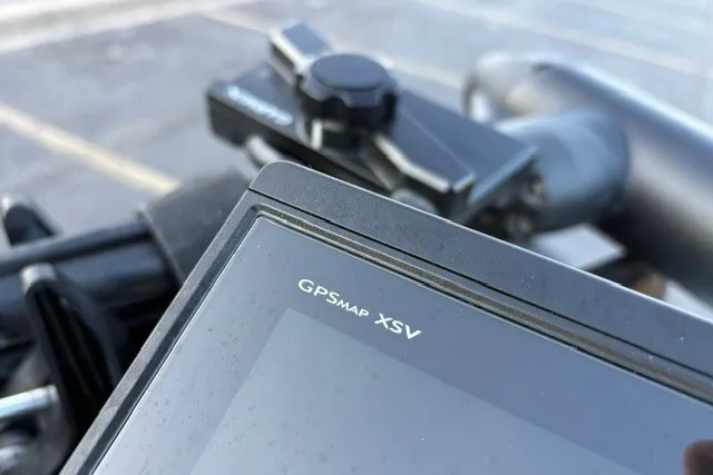 Slide: The Image of Close-up of GPSMAP XSV device on 2022 Vexus AVX2080 boat. - 51