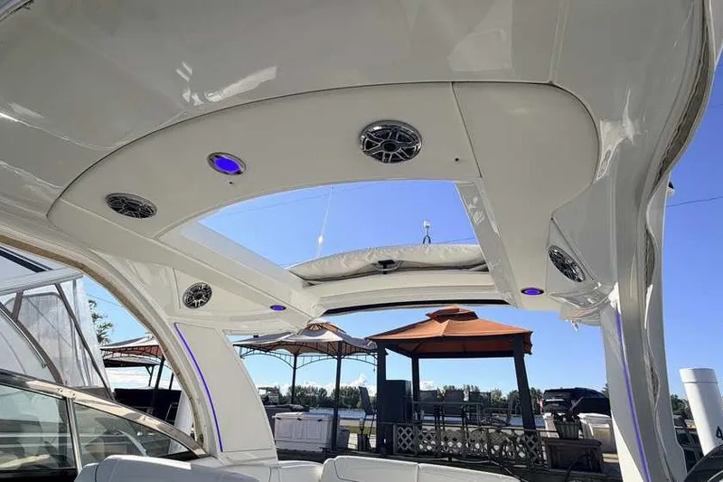 Slide: The Image of 2023 Formula 350 Crossover Bowrider I/O interior with sleek design and modern lighting. - 53