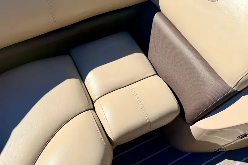 Slide: The Image of Beige and brown seating on 2021 Manitou 23 Oasis boat. - 69