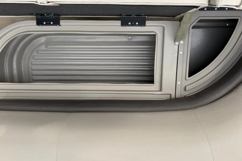 Slide: The Image of Storage compartment of 2025 Sun Tracker Party Barge 16 DLX pontoon boat. - 27