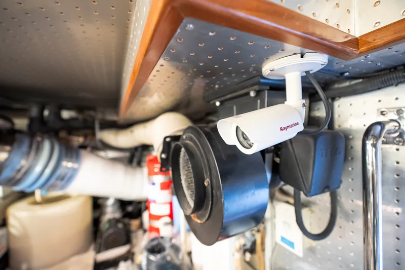 Slide: The Image of Engine room of 2009 Marlow 61C yacht with Raymarine camera installed. - 137
