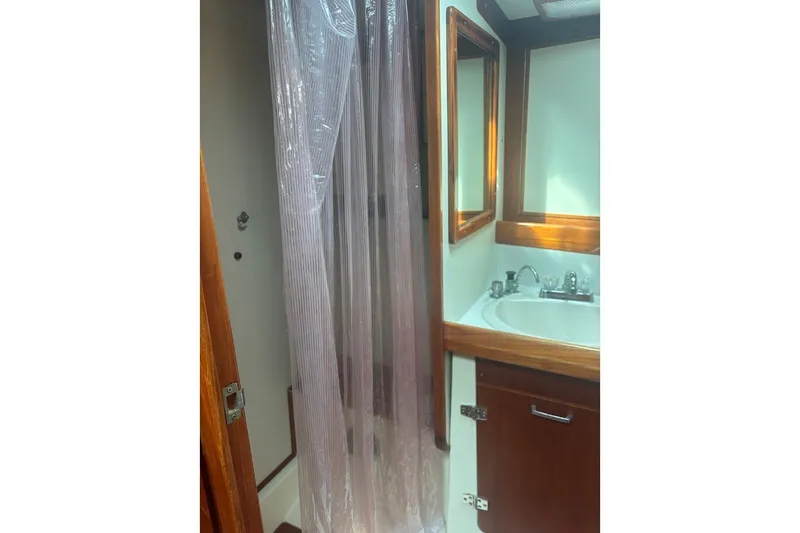 Slide: The Image of Bathroom interior of 1988 Sceptre 41 yacht with shower and sink. - 16