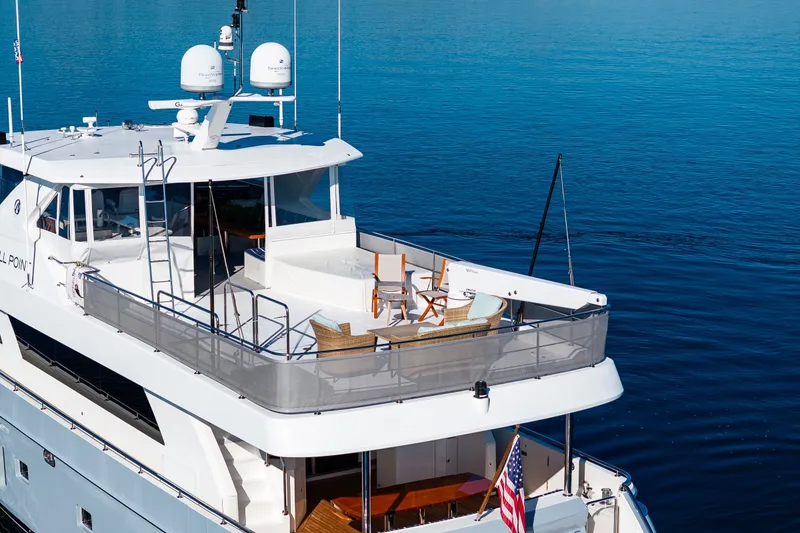 Slide: The Image of Luxury Ocean Alexander 85 E yacht, 2012 model, with spacious boat deck and fresh water kept beauty. - 17
