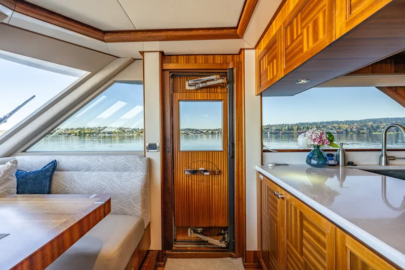 Slide: The Image of Luxurious interior of 2012 Ocean Alexander 85 E yacht with scenic water views. - 29