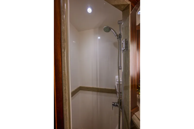 Slide: The Image of Luxurious shower interior on 2012 Ocean Alexander 85 E yacht. - 59