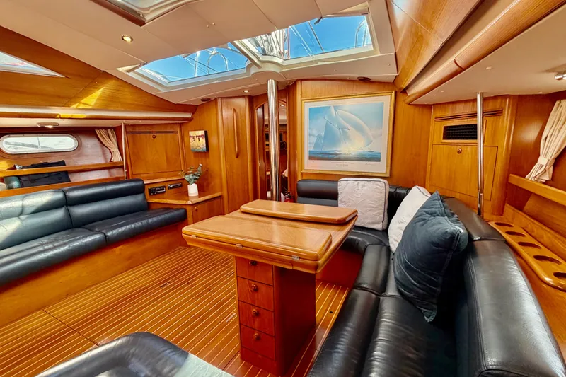 Slide: The Image of Luxurious interior of 2007 Jeanneau Sun Odyssey 49 DS yacht with elegant wood finish. - 71