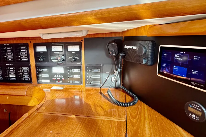 Slide: The Image of Control panel of a 2007 Jeanneau Sun Odyssey 49 DS yacht with navigation equipment. - 67