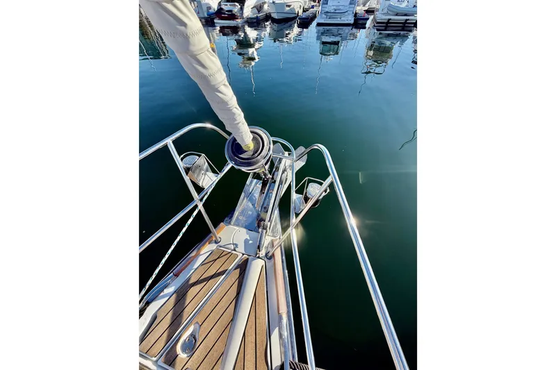 Slide: The Image of Bow view of 2007 Jeanneau Sun Odyssey 49 DS sailboat in marina. - 21
