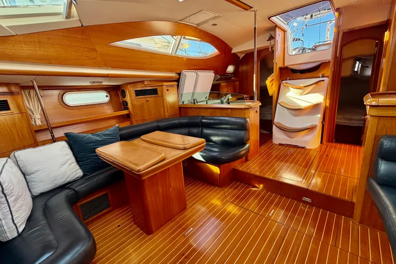 Slide: The Image of Luxurious interior of 2007 Jeanneau Sun Odyssey 49 DS yacht with elegant wood finish. - 73