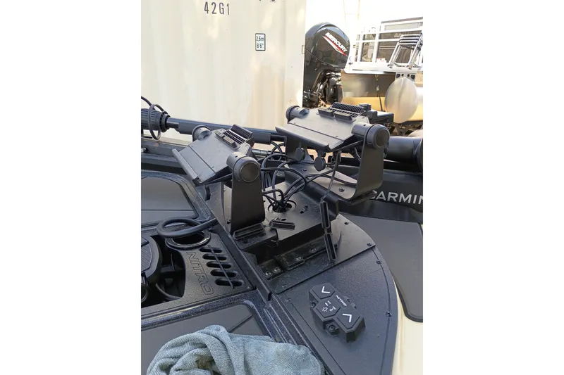 Slide: The Image of Boat dashboard with electronic mounts on a 2027 Nitro Z20 XL Pro. - 4