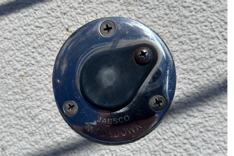 Slide: The Image of Jabsco washdown fitting on 1979 Tartan 37 boat deck. - 63