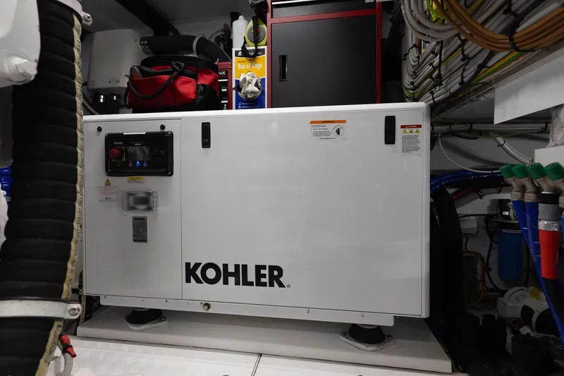 Slide: The Image of Engine room of 2024 Sanlorenzo SL90A yacht featuring Kohler generator. - 104