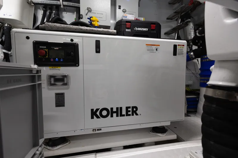 Slide: The Image of Engine room of 2024 Sanlorenzo SL90A yacht featuring a Kohler generator. - 108