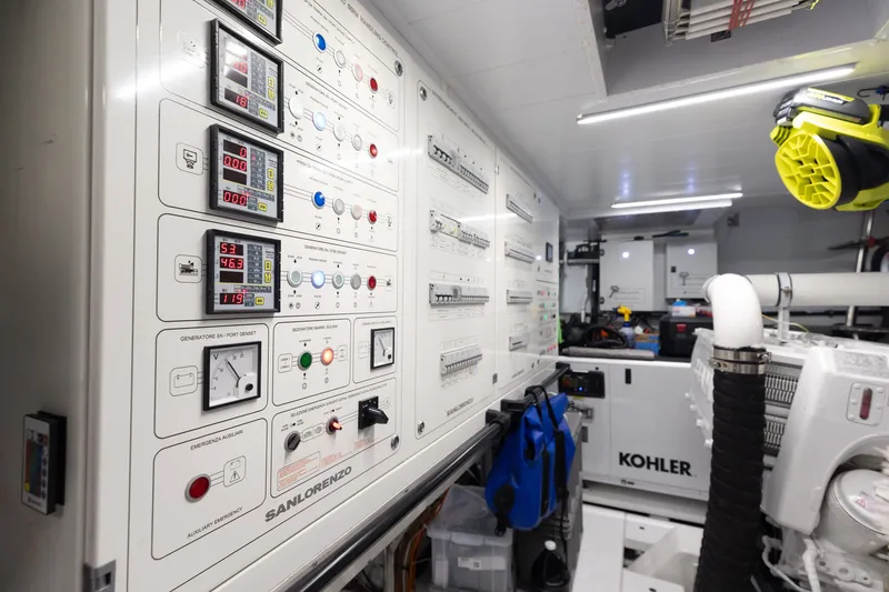 Slide: The Image of Control room of 2024 Sanlorenzo SL90A yacht with Kohler generator and equipment. - 107