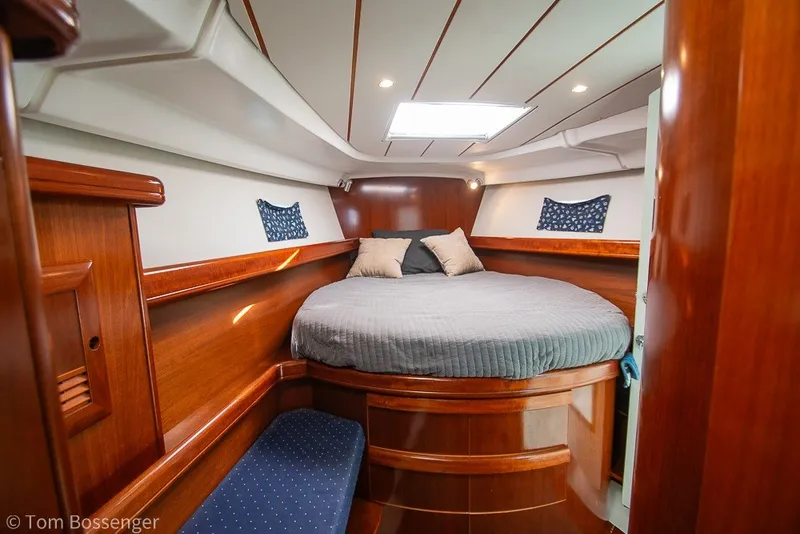 Slide: The Image of Luxurious cabin interior of 2005 Beneteau Oceanis 423 yacht with wooden finish. - 27