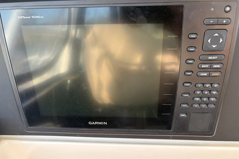 Slide: The Image of Garmin GPSmap 1040xs display on 2000 Albin 35 Tournament Express boat. - 59