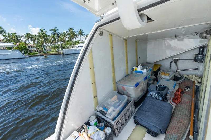 Slide: The Image of Storage area on a 1998 Cheoy Lee Motor Yacht with supplies and equipment. - 80