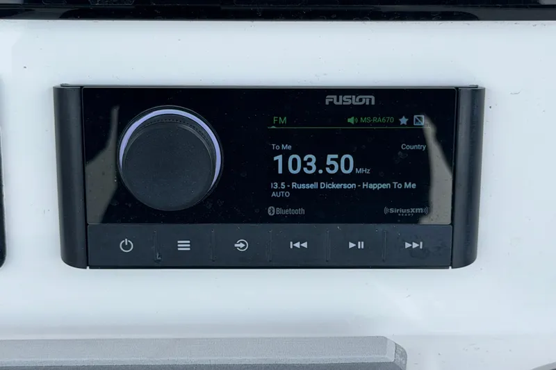 Slide: The Image of Fusion marine stereo display on 2025 Sea Fox 251 Bay Fox boat dashboard. - 26