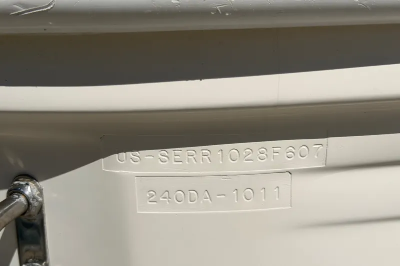 Slide: The Image of Hull identification number on 2007 Sea Ray 240 Sundancer boat. - 91