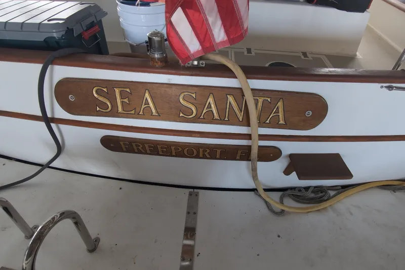 Slide: The Image of 1990 Grand Banks 36 Classic boat named "Sea Santa" docked in Freeport, Florida. - 5