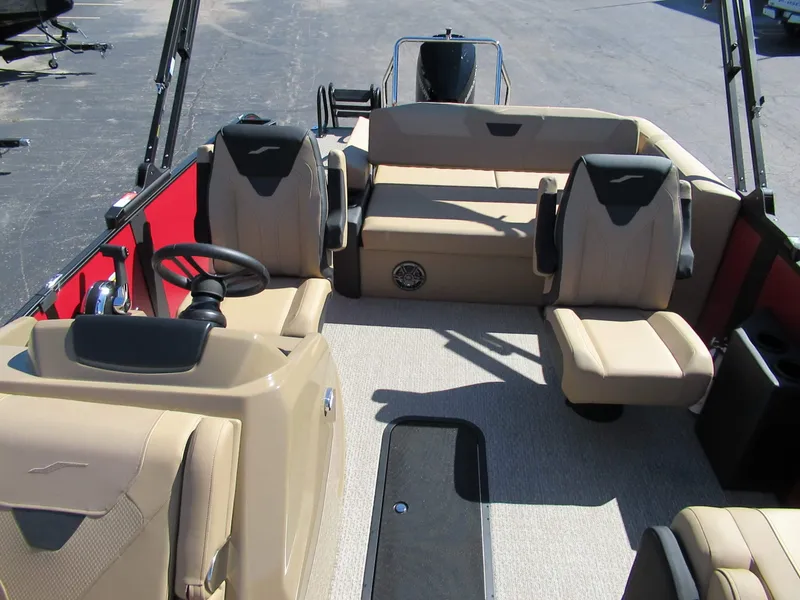 Slide: The Image of The image shows the cockpit of a 2027 Evotti 521CS with beige seats and a modern design. - 7