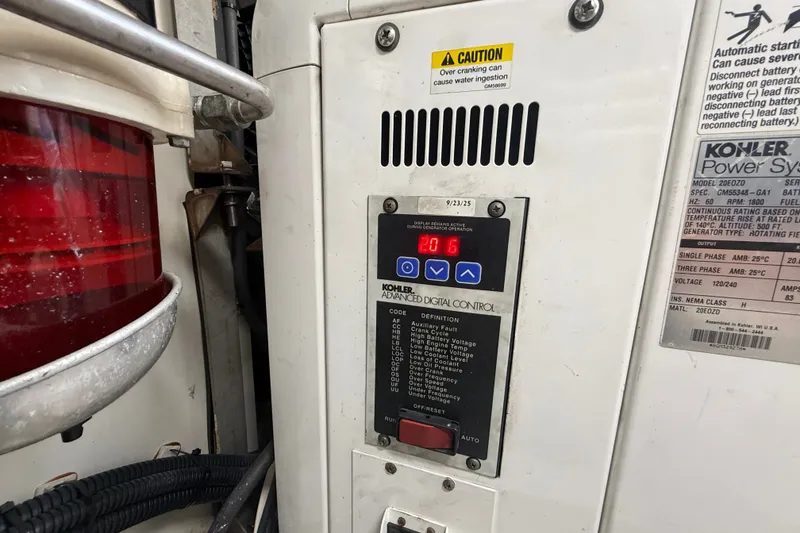 Slide: The Image of Control panel of a Kohler power system on a 2015 Azimut 54 yacht. - 103