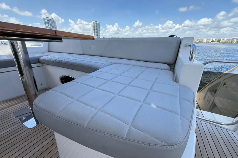 Slide: The Image of Luxurious seating on 2015 Azimut 54 yacht, with ocean view and modern design. - 63