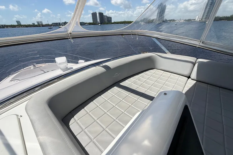 Slide: The Image of Luxurious seating area on a 2015 Azimut 54 yacht with scenic waterfront views. - 34