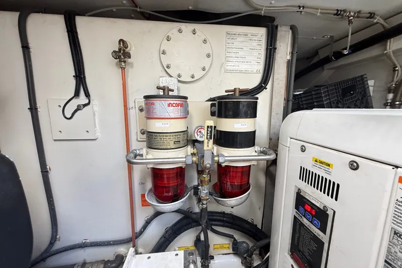 Slide: The Image of Engine room of a 2015 Azimut 54 yacht with fuel filter system. - 102