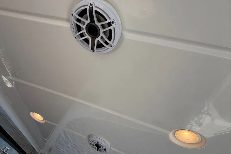Slide: The Image of Ceiling view of 2015 Azimut 54 yacht with speaker and recessed lights. - 47