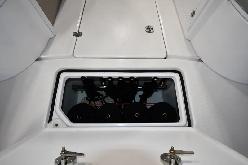 Slide: The Image of Storage compartment on a 2009 Donzi 38 ZFX Open boat deck. - 40