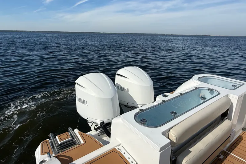 Slide: The Image of 2017 Sea Fox 328 Commander with Yamaha engines on open water. - 8