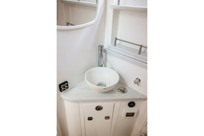 Slide: The Image of Modern bathroom sink in 2026 HCB 48 Campeón boat, featuring sleek design and fixtures. - 32