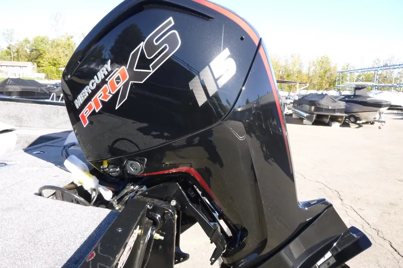 Slide: The Image of Mercury Pro XS 115 outboard motor on 2027 Tracker Pro Guide V-175 WT boat. - 14