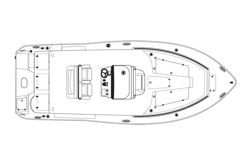 Slide: The Image of Indeling van de Sea Hunt Ultra 255SE 2020 met centrale stuurstand en zitgedeeltes. - 16