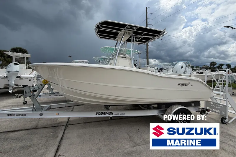 The Image of 2027 Bulls Bay 200 Center Console boat on trailer, powered by Suzuki Marine. - 0