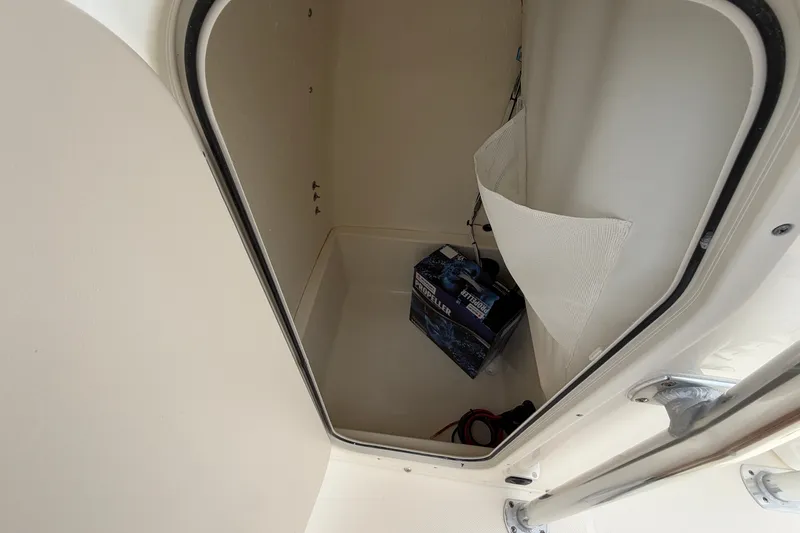 Slide: The Image of Storage compartment of 2027 Bulls Bay 200 Center Console boat with propeller box. - 10