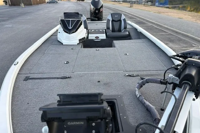 Slide: The Image of 2025 Ranger ALPHA 208 fishing boat with Garmin equipment on deck. - 55