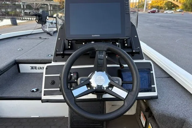 Slide: The Image of Steering console of 2025 Ranger ALPHA 208 boat with Garmin display. - 54