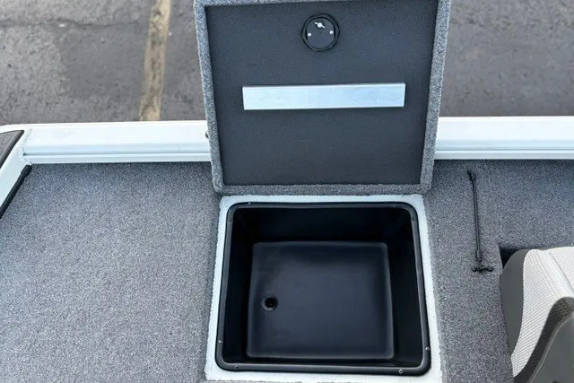 Slide: The Image of Open storage compartment on 2025 Ranger ALPHA 208 boat deck. - 44