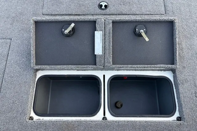 Slide: The Image of Storage compartments on a 2025 Ranger ALPHA 208 boat deck. - 45