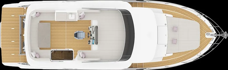 Slide: The Image of Top view of a luxury yacht with spacious deck and modern interior. - 17
