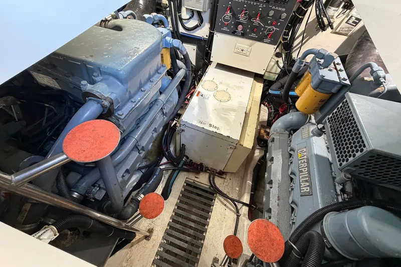 Slide: The Image of Engine room of a 1998 Tiara Yachts 4000 Express with Caterpillar engines. - 23